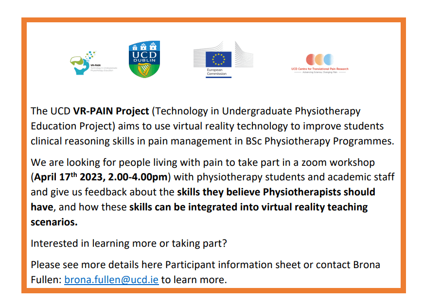 Research VR-PAIN Project Technology in Physiotherapy Education