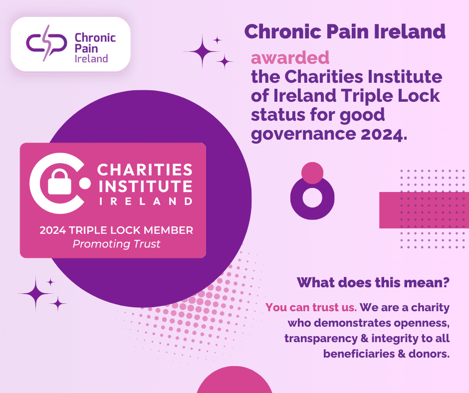 awarded the Charities Institute of Ireland Triple Lock status for good governance 2024. (3) (1) Chronic Pain Ireland awarded Triple Lock status