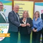 Chronic Pain Ireland team proudly receiving the Carmichael Good Governance Award 2025 for excellence in transparency and accountability.